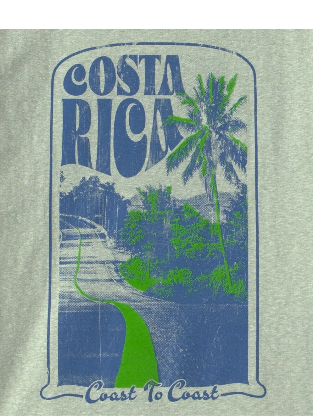 🆕'Costa Rica'Boys Beach Graphic Tee Shirt-Light Green